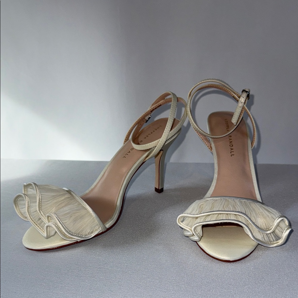 Loeffler Randall Cream Ruffle Heels